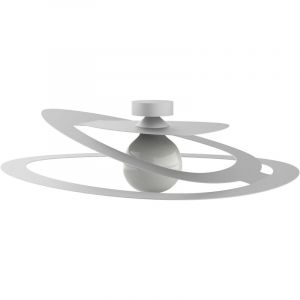 Image de L+ Lampe &agrave; suspension moderne de plafond moderne Culot E27 Abat-jour en m&eacute;tal peint Moderne 40cm Blanc