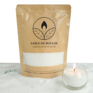 Comforder Sable pour Bougies avec Mèches, Kit Bougie DIY, Bougie Poudre, 400 g de Perles de Cire pour Bougie + 4 Mèches (Blanc)