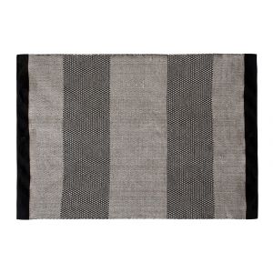 Image de Tapis en coton bande gris et noir 140x200cm CALYPSO