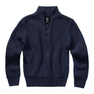 Brandit Sweater Col Haut Marine Troyer 170-176 cm Navy