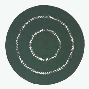 Homescapes - Tapis rond tiss&eacute; &agrave; plat en coton ajour&eacute; Vert anglais, 150 cm - Vert Anglais