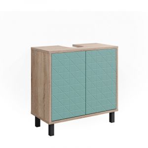 Meuble sous vasque simple Agasta, Vert menthe, 56.2 x 57.1 cm, Vicco