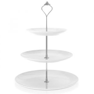 Portant por Gateau presentoir en porcelaine 3 &eacute;tages Etagere