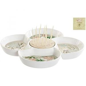 Dkd Home Decor - Plateau de snacks vert 22 x 22 x 3 cm gres