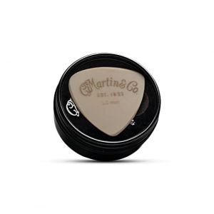 MARTIN Médiator de guitare LUXE Contour 1 mm en Torlon, médiators asymétriques pour guitare avec surface satinée et logo gravé (A0117)