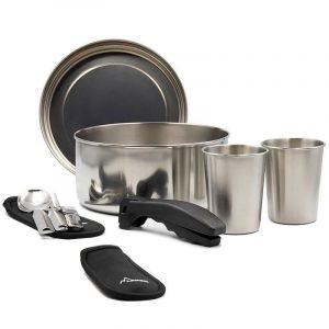 Laken Set camping de stainless cooking 20cm pour 2 personnes
