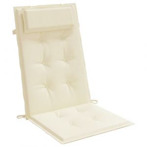 VidaXL Coussins de chaise à dossier haut lot de 6 crème tissu oxford