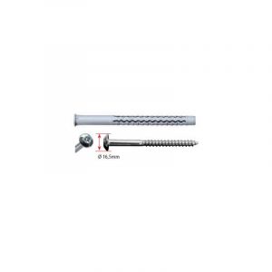 Geb Cheville longue nylon universelle GX-L G&B 10x80 mm + Vis zing anti intrusion tête ronde T40 - boite de 50 - 97089