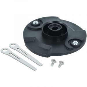 Vhbw Kit accessoires 3 pi&egrave;ces compatible avec Einhell BG-CB18 LI, BG-CT18 LI tondeuse &agrave; gazon - 1x disque porte-lame, 2x lame + vis noir / argent&eacute;