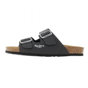 Pepe Jeans Mules noires à boucle à ardillon
