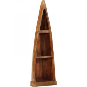 VidaXL Armoire en forme de bateau bois massif de récupération, bibliothèque, étagère à livres, étagère de rangement, armoire de rangement