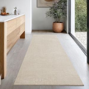 Tapis pour le salon ou la chambre en beige 80x300 cm | Rectangulaire | Lavable jusqu'à 30 degrés | Tapis LOFT de The Carpet