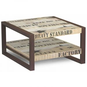 Massivmoebel24 - Table basse 60x60 Manguier brut imprimé Bois naturel factory 125 - natur