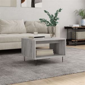 VidaXL Table Basse Sonoma Gris 60x50x40 Cm Bois D'ingénierie