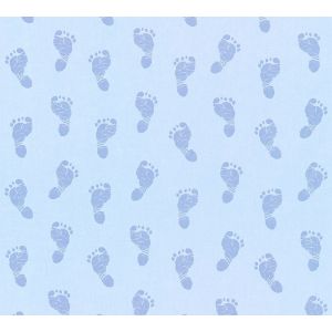 Homemaison Papier Peint "Petits Petons" Bleu 10 ml x 0,53 m