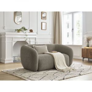 Bobochic Canap&eacute; droit fixe Canap&eacute; droit fixe 2 places celine tissu bouclette Taupe - Taupe