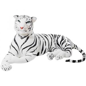 Brubaker XXL Tigre Géant Peluche Blanche 150 cm - Peluche Couchée - Roi de la Jungle