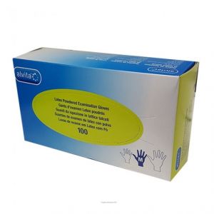 Alvita Gants d'Examen Latex non Poudrés Taille M 100 unités