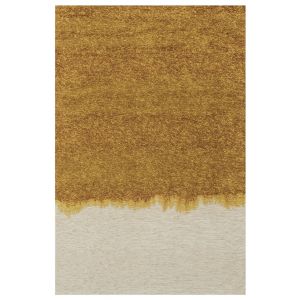 Beneffito - Tapis - Collection Storm Ocher - Tapis - Jaune - 140x200cm - Tapis à Motifs, Finition Artisanale, Tissage en Belgique - Tapis de Moderne
