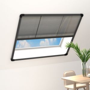 VidaXL Moustiquaire pliss&eacute;e &agrave; fen&ecirc;tre Aluminium Anthracite 120x120 cm