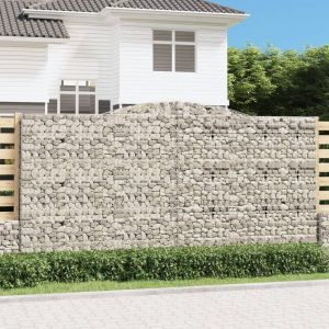 VidaXL Panier de gabions arqué 400x50x200/220 cm Fer galvanisé n/a