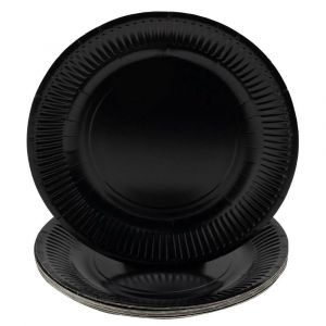 Pro Nappe - Réf. 79211i - 20 Assiettes - diamètre 23 cm - carton - noir