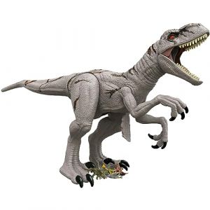 Mattel Jurassic World Figurine articulée Dino de Course Super Colossal, Grand Dinosaure de 94 cm de long avec trappe ventrale, Dès 4 ans, HFR09