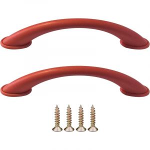 Cyclingcolors 2x Poignée de meuble entraxe 96mm plastique placard porte cuisine armoire tiroir buffet maison, rouge