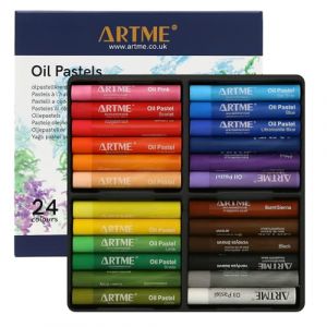 Artme Lot de 24 pastels &agrave; l&rsquo;huile &ndash; Couleurs vives texture douce et m&eacute;langeable haute couvrance pour toile et papier