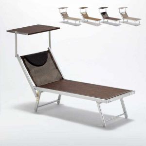 Beach and Garden Design Bain de soleil transat piscine lit de plage aluminium SANTORINI Limited Edition | Chocolate - Marron Santorini