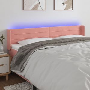 VidaXL Tête de lit à LED Rose 183x16x78/88 cm Velours - Pink