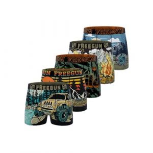 Freegun Boxers Lot de 5 boxers enfant Outdoor - Couleur 8 / 9 ans,10 / 11 ans,12 / 13 ans,14 / 15 ans - Taille Bleu