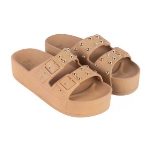 Cacatoes - Sandales Compensées Femme Spikes Caipirinha Camel - Camel - 41/42 - Femme - Sandales - Boutique Seven's