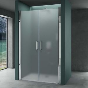 Paroi de douche en niche Mai & Mai Ter24VS - Verre opaqu&eacute; 6mm - 100cm x 195cm - Porte pivotante NANO easy clean