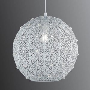 Trio Suspension BAJO Blanc, 1 lumi&egrave;re - Campagne/Vintage/Arabe/Marocain/Turque/Oriental - Int&eacute;rieur - BAJO - D&eacute;lai de livraison moyen: 6 &agrave; 10 jours ouvr&eacute;s. Port gratuit France m&eacute;tropolitaine et Belgique d&egrave;s 100 &euro;.