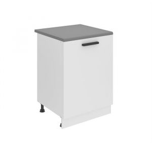 BELINI Meuble Cuisine Bas avec Plan de Travail SD, Meubles de Cuisine - Taille: 51,6x60x85 cm, 1 Porte, Couleur: blanc mat
