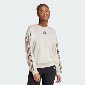 Adidas Sweatshirt femme Animal Print French Terry 3 Stripes
