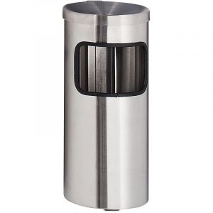 Certeo Combiné mural cendrier-poubelle, Ø 180 mm, inox -