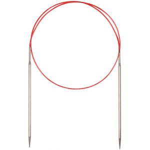 Addi Ad7757050-2.50 Aiguilles &Agrave; Tricoter Circulaires Extra Longues, 50 cm Longueur x 2,50 mm D'&Eacute;paisseur, Argent/Rouge