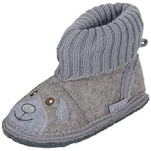 Sterntaler Pantoufles feutre motif broderie motif gris fum&eacute; - Taille 29/30