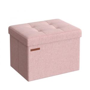 Songmics Pouf pliable de chambre rose bonbon - 31 x 41 x 31 cm - 130 kg - 32L