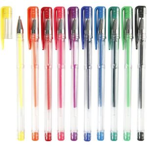 Creotime Stylo à encre gel - Pointe 0,8 mm - 10 coloris