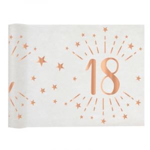 Santex Chemin de table &eacute;l&eacute;gant anniversaire 18ans rose gold 30cm x 5m (x1) REF/7344