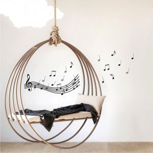 Plage Sticker décoratif, illustration d'une farandole de notes de musique, 68 cm X 24 cm