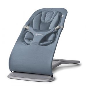 Ergobaby Transat Evolve 3-en-1 d', Transat ergonomique pour nouveau-nés de la naissance à la petite enfance, balancelle avec insert pour nouveau-né (2,5 kg - 13,2 kg), Oxford Blue