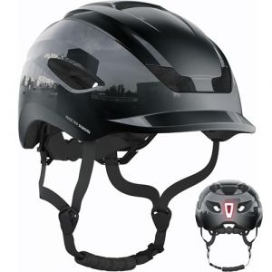 Made for Xiaomi LED Helmet - Casque LED VTT/Vélo & Trottinette Électrique - Bloc LED Arrière Rechargeable & Adapté Multisports - Confortable & Design Respirant pour Homme & Femme - Noir
