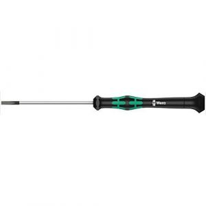 Wera 05118010001 2035 Tournevis électronicien pour vis à fente, 0.50 x 3.0 x 80 mm, Noir/vert