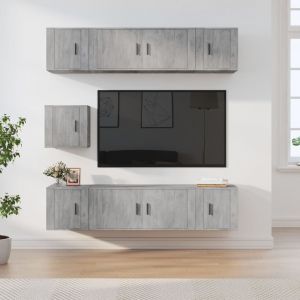 VidaXL Ensemble de meubles TV 7 pcs Gris béton Bois d'ingénierie 3188666