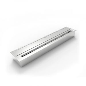 Brûleur éthanol pour cheminée 7 l, en acier inoxydable 91,5x18,7xH9,5 cm