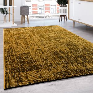 Paco Home - Tapis De Salon Tissage Plat Moderne Uni Pastel Franges 80x150 cm, Jaune